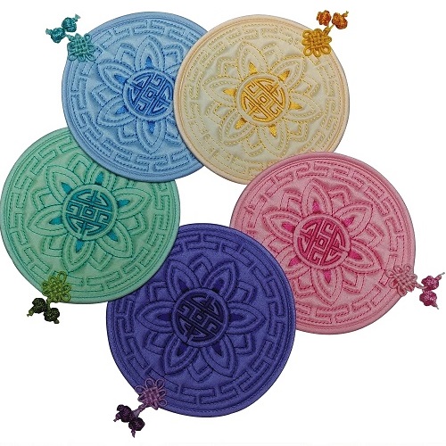 고급 연꽃무늬 전통 컵받침 - 가형