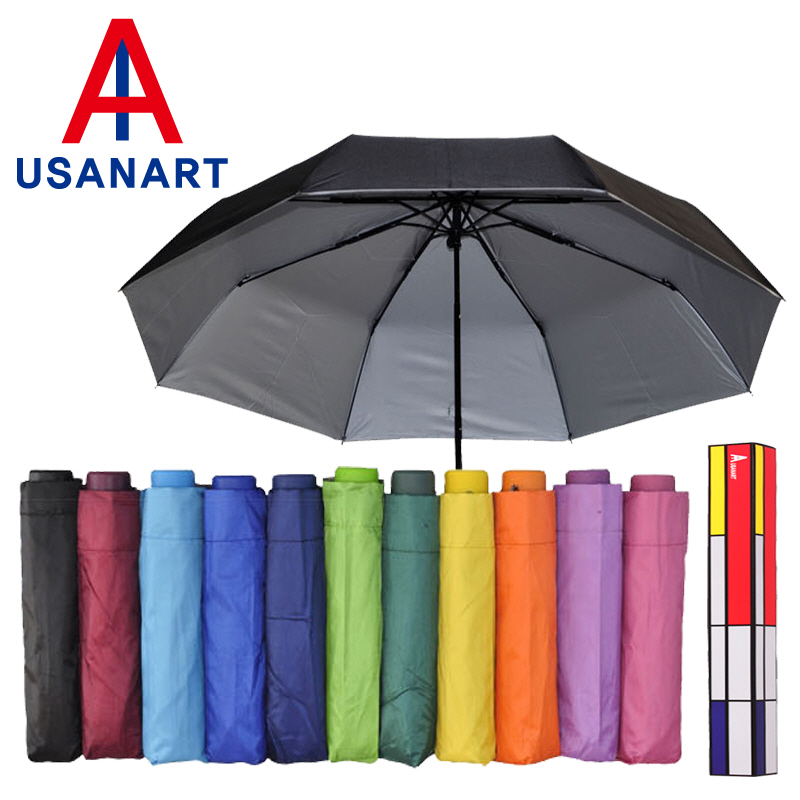 우산아트 3단 컬러실버 우산
