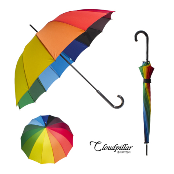 클라우드필라 무지개우산(곡자)/장우산.자동우산