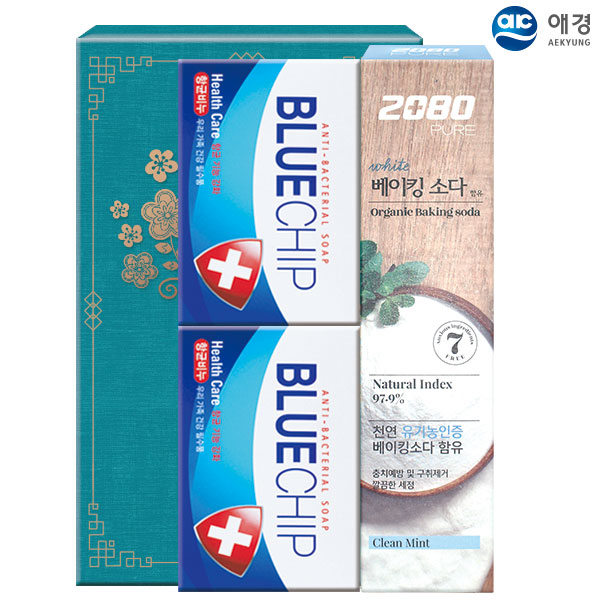 항균 블루칩비누2P_베이킹소다치약90g(3종)