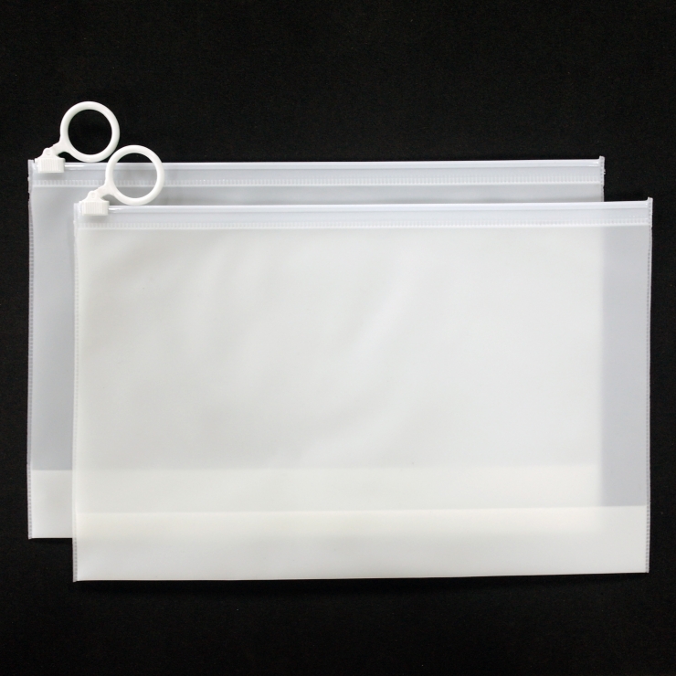 원형고리 유백색(PVC) 슬라이드 지퍼백(250-165*30)