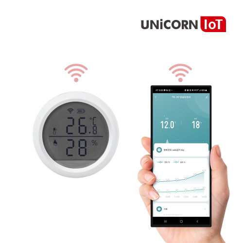 유니콘IoT 홈IoT 온도,습도 감지센서 Zigbee 방식 앱연동 TS-H7