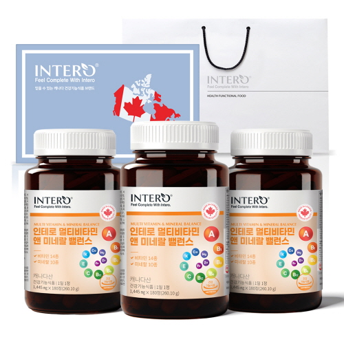 [인테로] 종합 멀티비타민 3통 선물세트