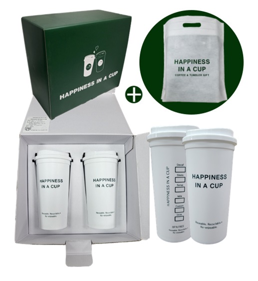 해피니스 인어 컵 리유저블 텀블러 500ml 해피니스 기프트박스 선물세트