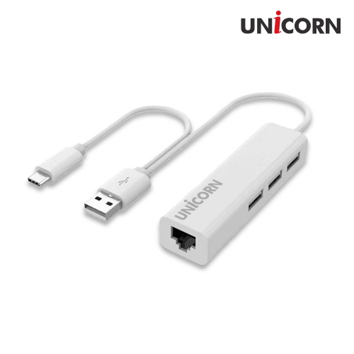 유니콘 유니콘 ULAN-300CA 3포트 USB 허브 랜카드