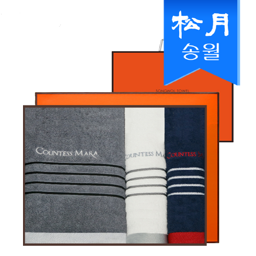 송월 포라인 기프트세트(포라인 바스타올1 + 포라인 세면타올 2) + 쇼핑백