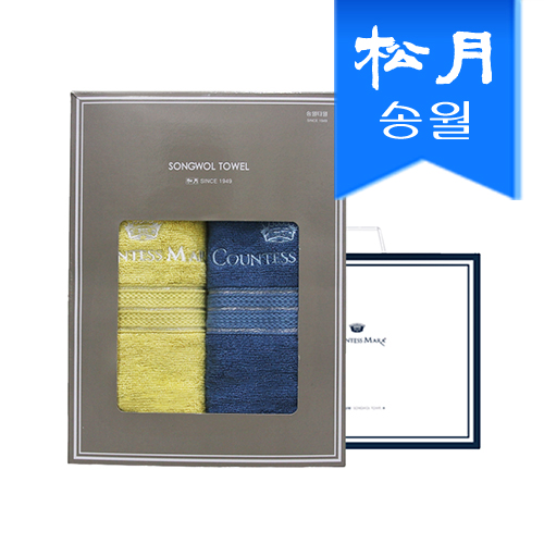 송월 CM 뱀부 블럭 40 155g 뱀부얀 수건 2매 선물세트(창박스) + CM 쇼핑백