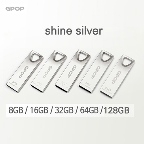 GPOP 메탈실버 메탈 USB 메모리 8G