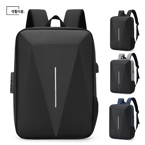 생활더봄 남자 슬림 USB연결 도난방지 가방, 노트북 직장인 출장용 캐리어백팩