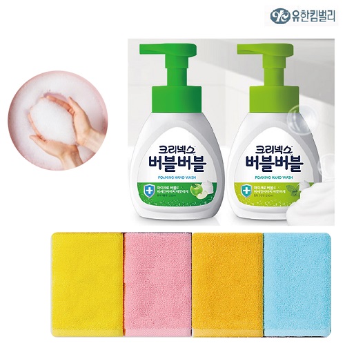 유한킴벌리 크리넥스 버블버블 핸드워시 250ml 1개+핸드타올 1개 (기프트케이스 포함)