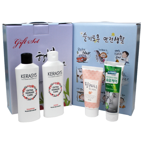 시스테마 치약 120g+과일나라 핑크피치 핸드에센스 80g+애경 케라시스 샴푸 180ml+애경 케라시스 린스 180ml