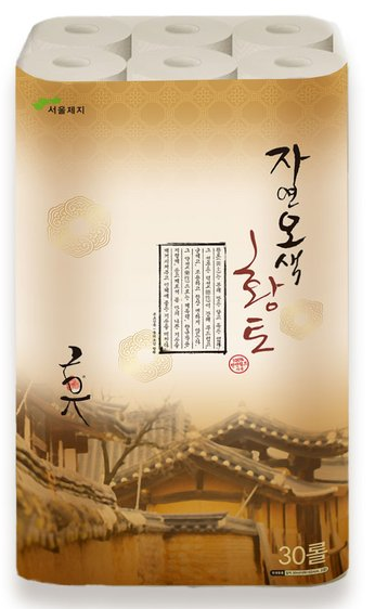 휴 자연오색 황토30롤 30m 화장지