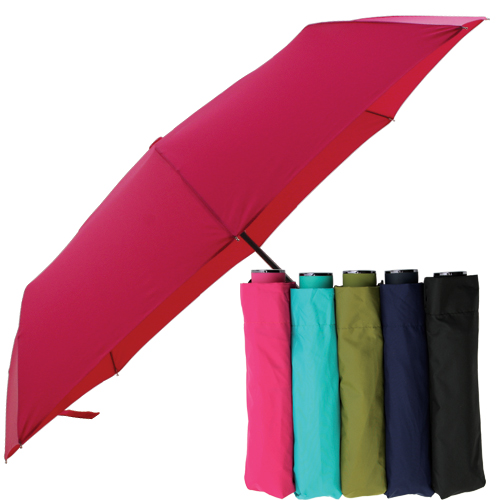 쉘브르 3단 폰지 무지 우산