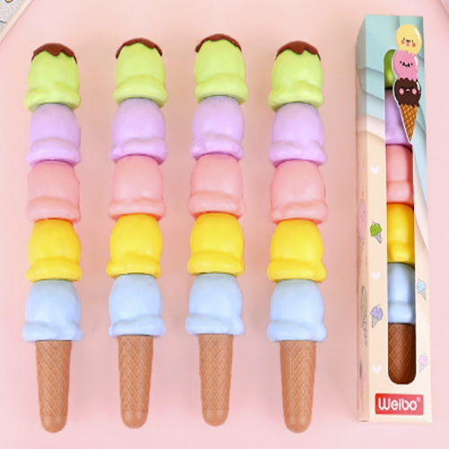 아이스크림 5색 형광펜, 형광펜세트 홍보용 선물용 형광펜