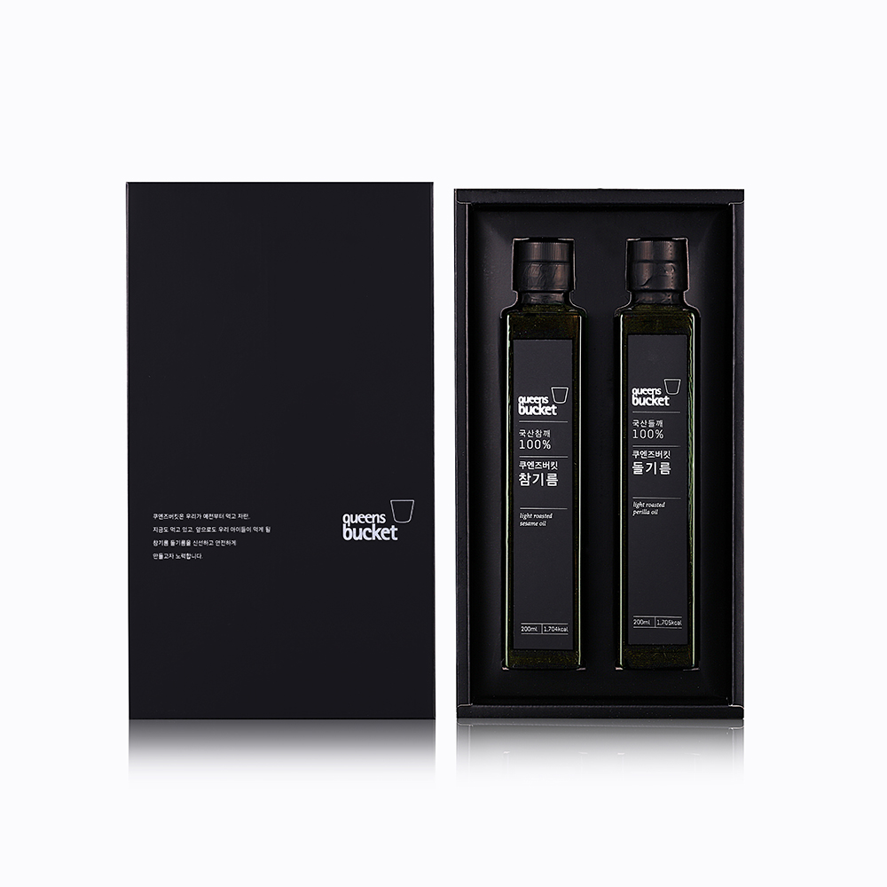 쿠엔즈버킷 참기름 200ml+들기름 200ml 2종