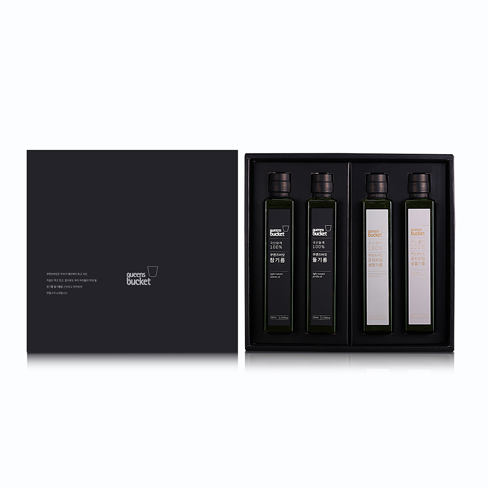 쿠엔즈버킷 참기름+들기름+생참기름+생들기름 200ml 4종