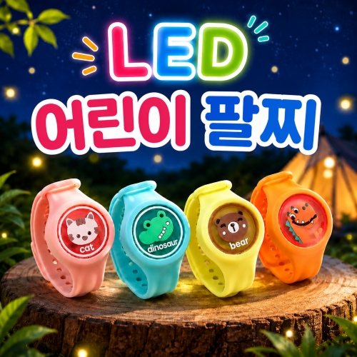 [LED 어린이 팔찌] LED 밴드 어린이용 4가지 디자인 구성품