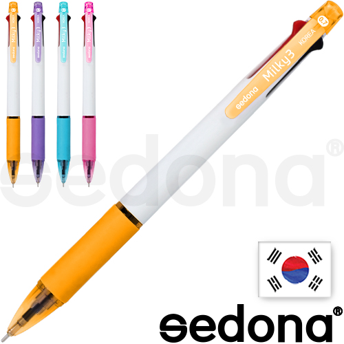 세도나 밀키 니들 3색 볼펜 (독일잉크/초초저점도) // 국산