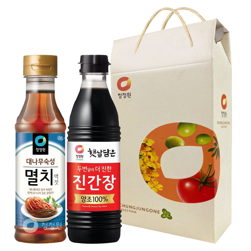 청정원 멸치액젓 500g.진간장 500g 선물세트