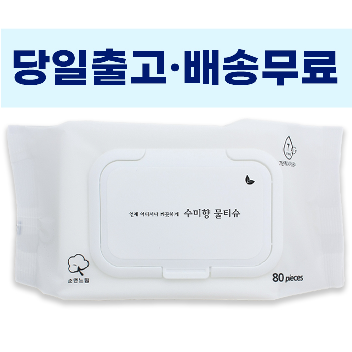 기성 무광 수미향 물티슈 100매 40g 캡형