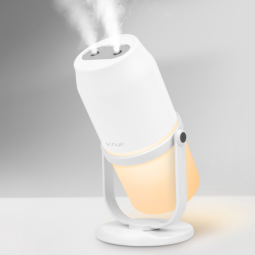 회전형 무드등 무선 듀얼분사 가습기 280ml 휴대용 탁상용 EM-19