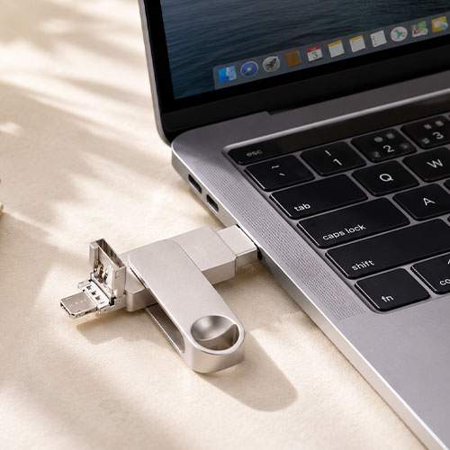 파인큐브 올인원 OTG젠더 USB 3.0 + 8PIN + C타입 외장메모리 64기가