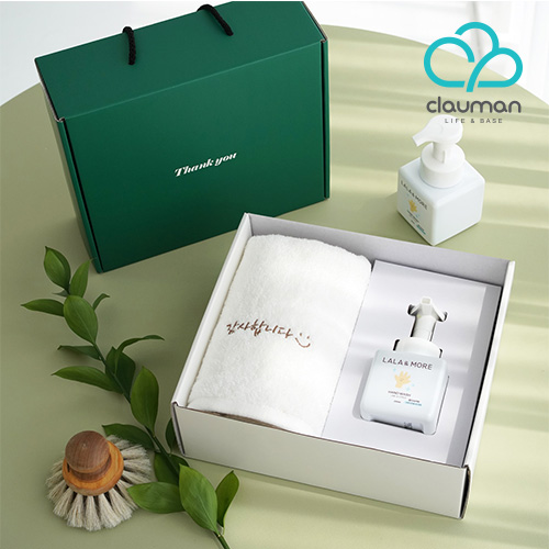 클라우망 40수200g 호텔수건+핸드워시 답례품 선물세트