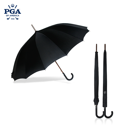 PGA 70-16K무지검정곡자 장우산(방풍기능)
