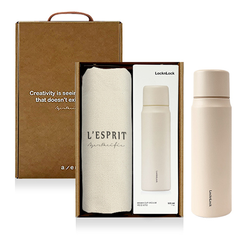 레스쁘리 고급 세트 MMM, 솔리드 에코백+보온병, 락앤락 마망컵 505ml