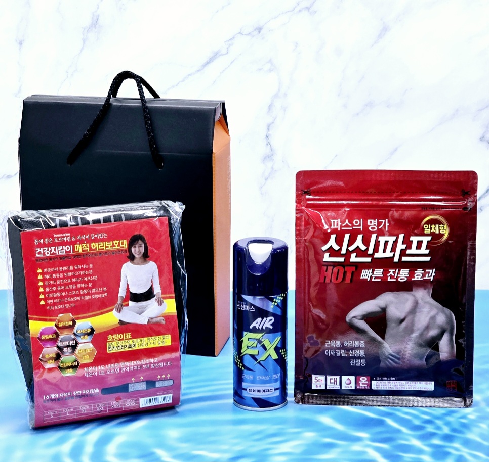 신신파프 신신제약 신신파스 5매+뿌리는 에어파스+자석 허리 보호대
