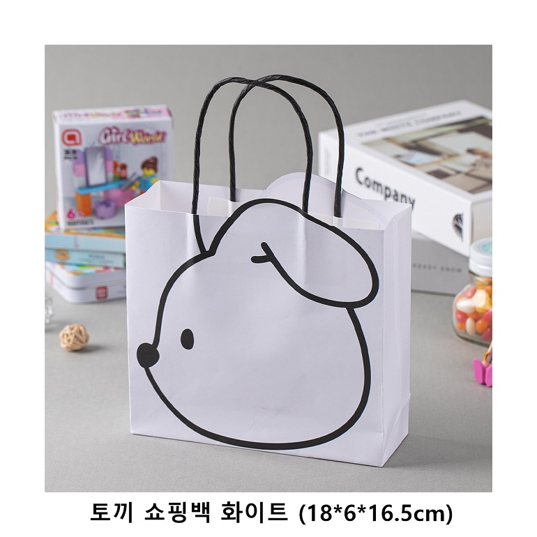 위크앤드 토끼 쇼핑백 화이트 (18x6x16.5cm)