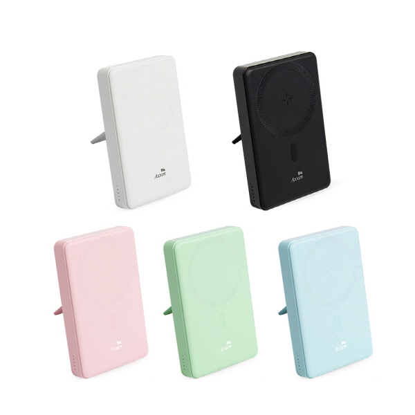 액센 BM113 맥세이프 10000mAh 고속 무선충전 보조배터리 (핑크/민트/블루/블랙/화이트)