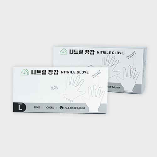 그린리빙 식품용 니트릴장갑 100매 화이트 L