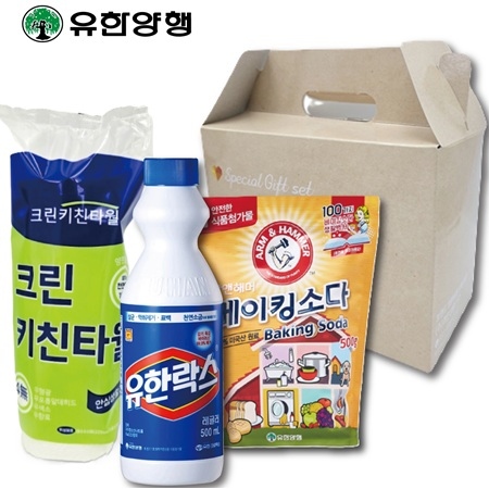 크린키친타올+유한락스+암앤해머천연베이킹소다