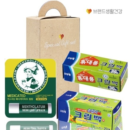 크린랩휴대용크린백+손잡이형20매+멘소래담립밤