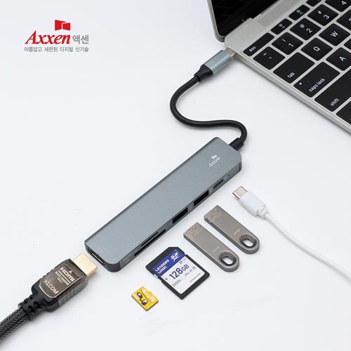액센 MH20 6in1 C타입 멀티허브 HDMI 1GB