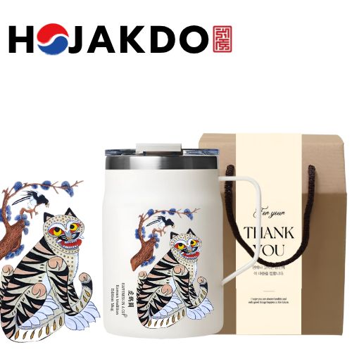 한국전통 까치와호랑이 호작도 파우더 머그 480ml