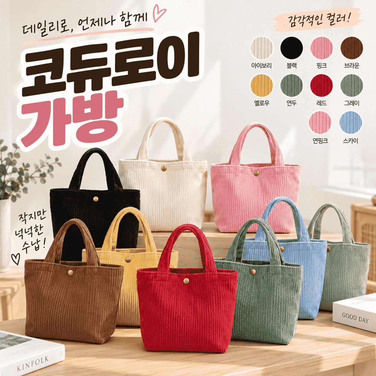 코듀로이가방 골덴가방 겨울가방 코듀로이숄더백 캐주얼가방 데일리가방