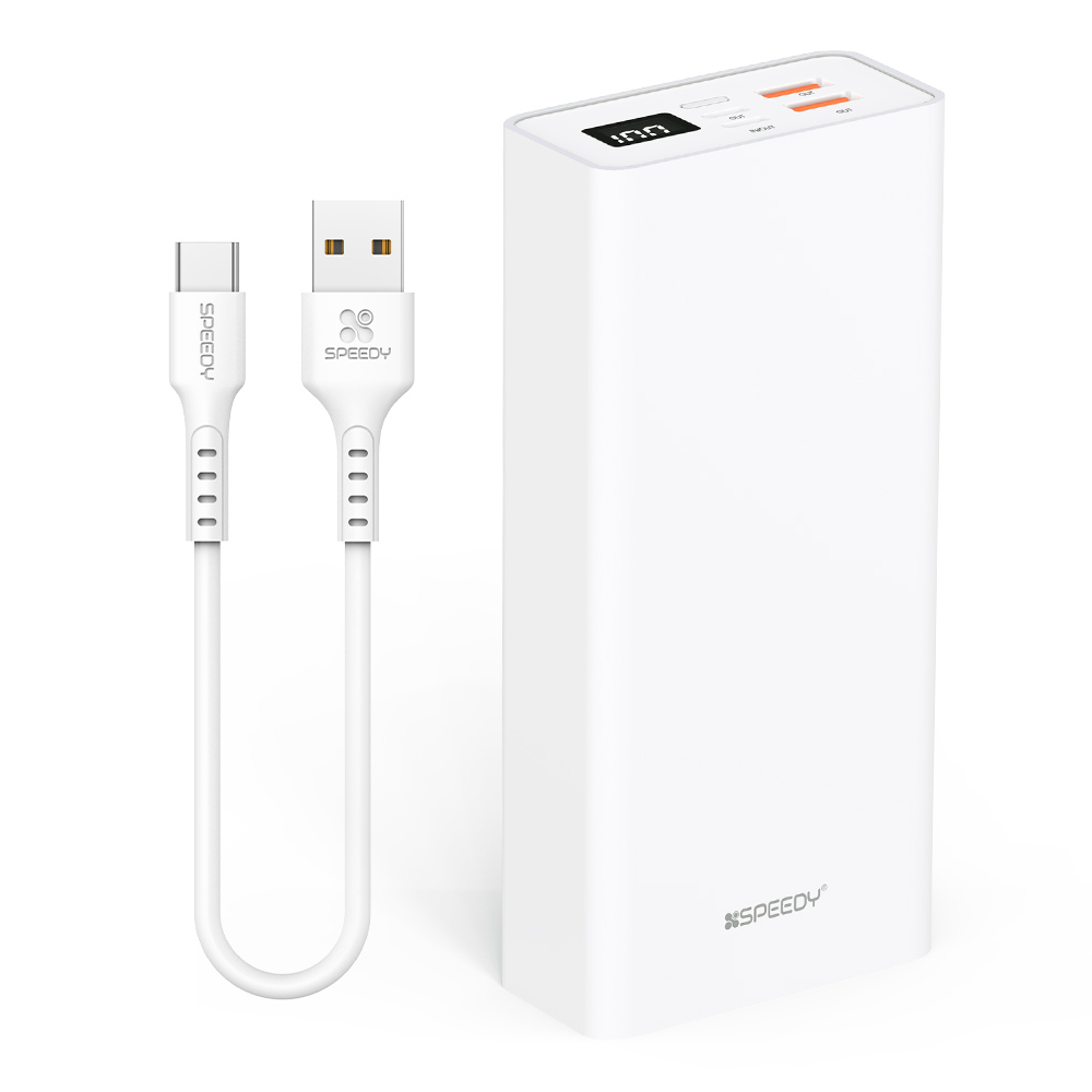 SPEEDY 슬림 핏 PD 20W 고속 보조배터리 30000mAh (C타입 케이블)