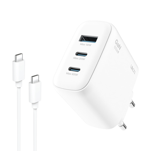 LAAON 65W GaN 3포트 초고속 충전기 CtoC 케이블 포함 ITB-GaN65W