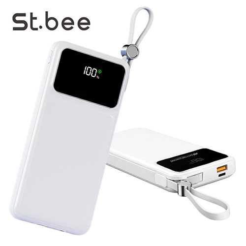 세인트비 케이블일체형 LED 고속보조배터리 10000mAh PBS100C