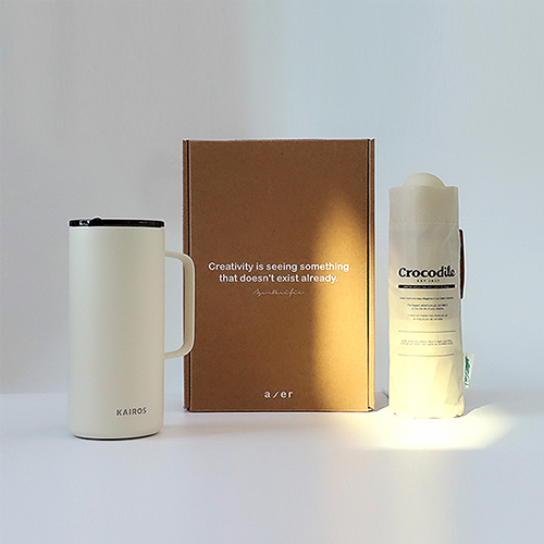 레스쁘리 고급 텀블러세트 DDD (브루스텐컵 591ml+크로커다일 전자동우산)