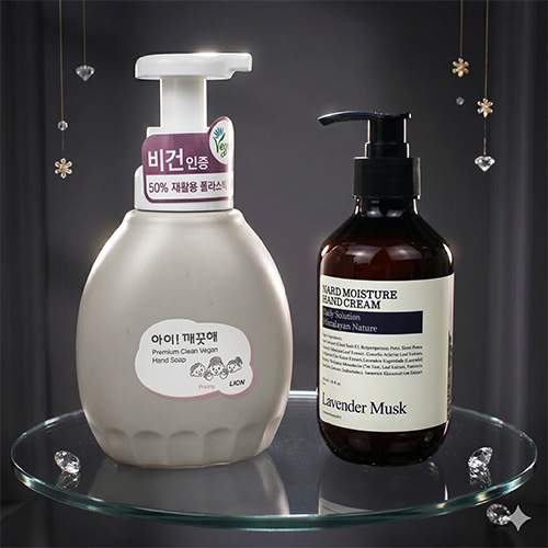 핸드워시 아이깨끗해 프리미엄 클린 비건 450ml  + Nard 나드 핸드크림 280ml 2종세트 + 끈케이스