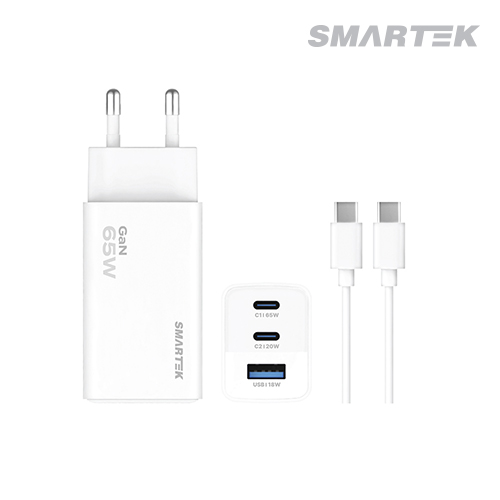스마텍 STQC-GT65 CT PD 65W 3포트 초고속 GaN 충전기