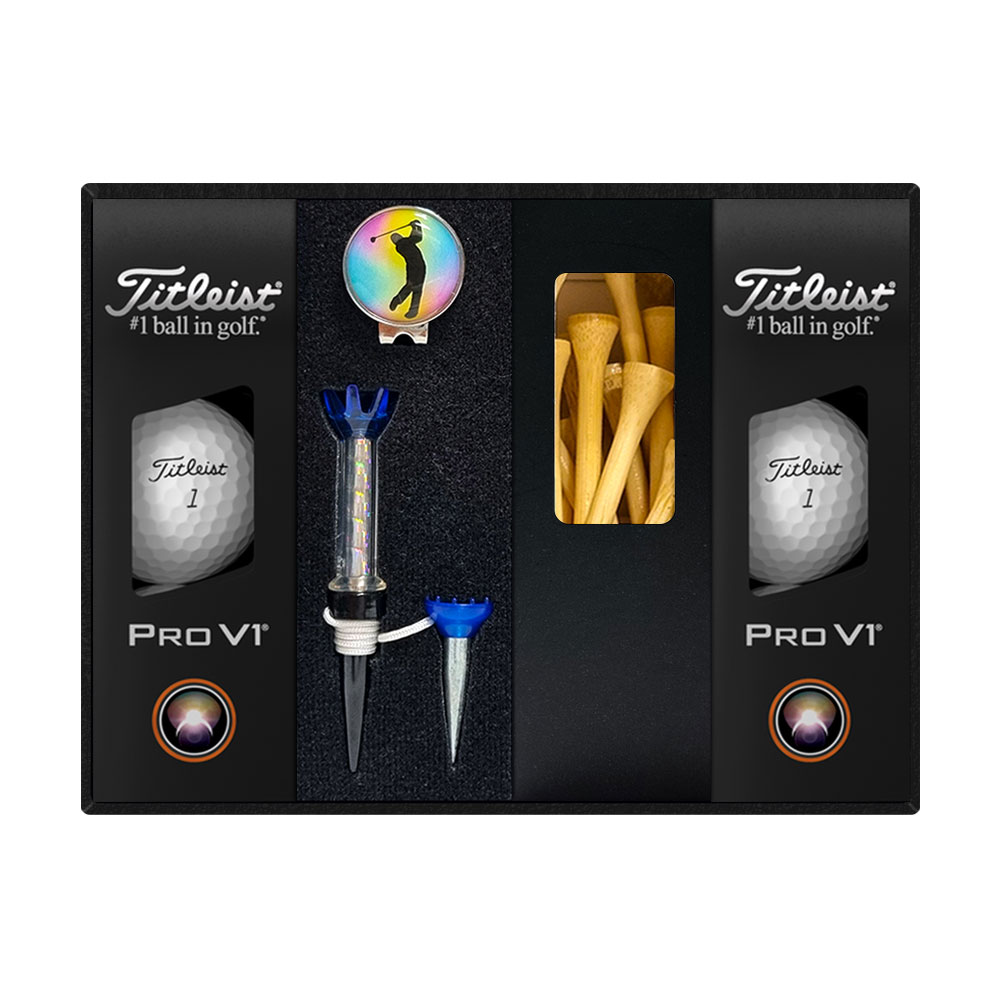 타이틀리스트 PRO V1 골프공 + 자석티&볼마커 + 나무티 세트 T401