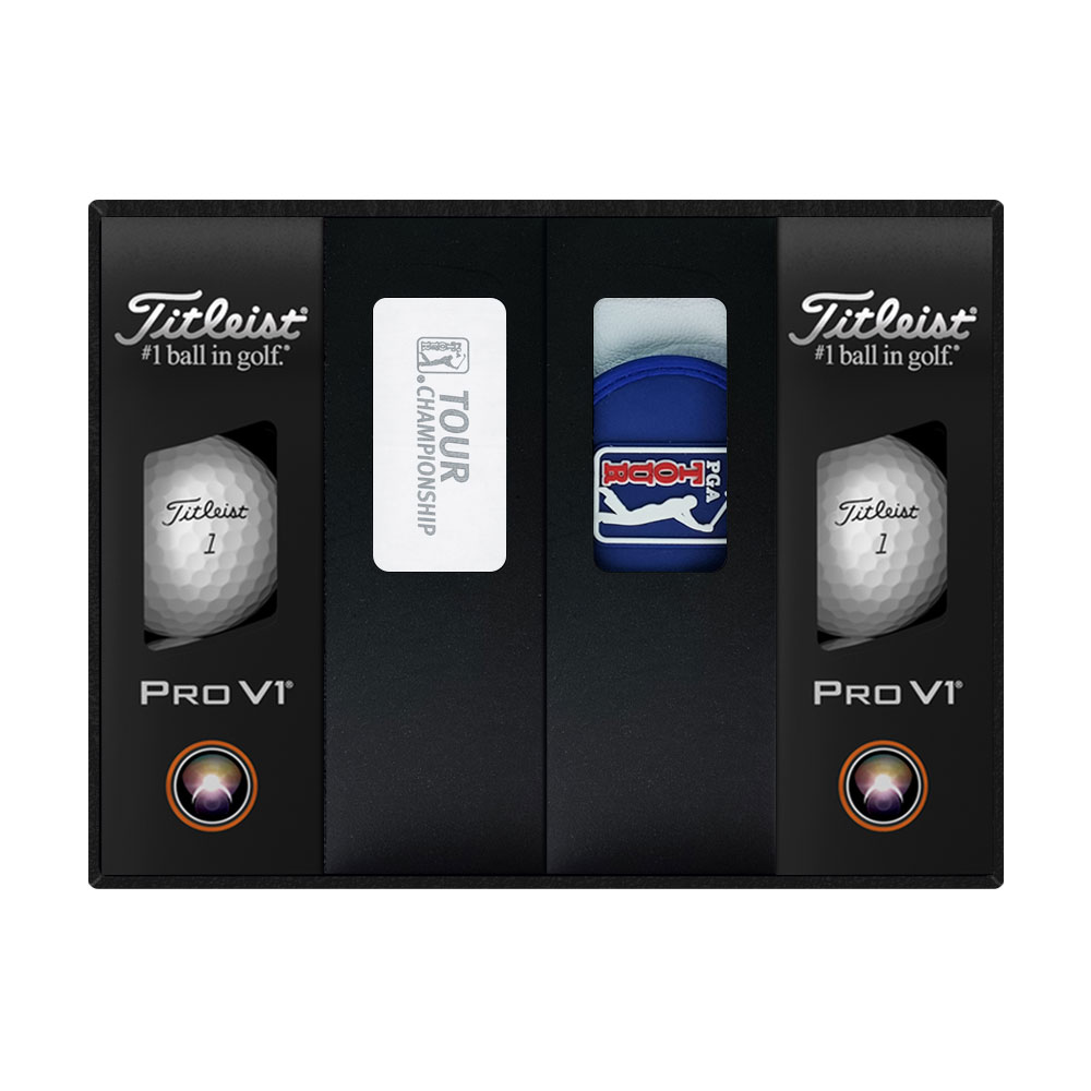타이틀리스트 PRO V1 골프공 + PGA 양피장갑 + PGA 쿨토시 세트 T406