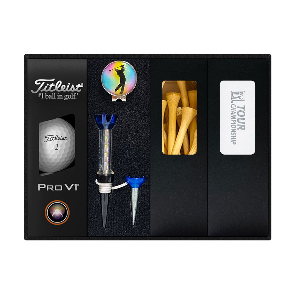 타이틀리스트 PRO V1 골프공 + PGA 쿨토시 + 자석티&볼마커+나무티 세트 T408