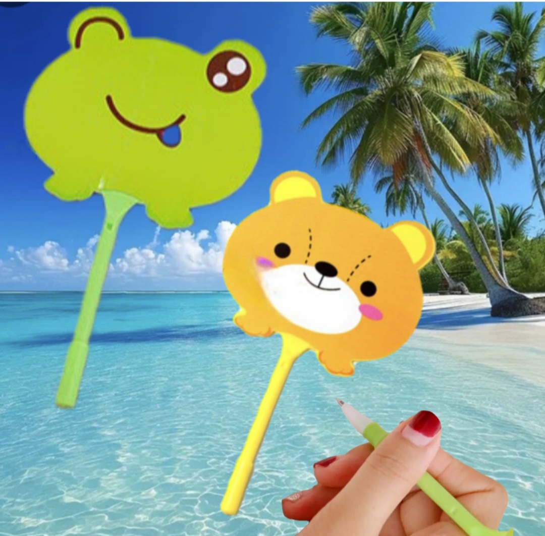 더존 캐릭터 부채 볼펜