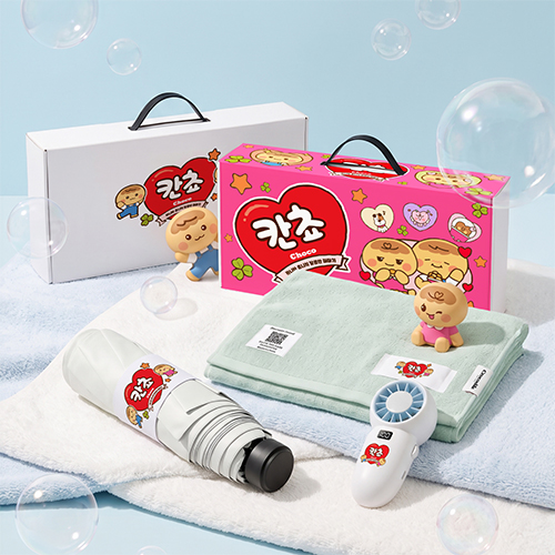 프레시 데이 기프트세트 302호 (귀요미 휴대용 선풍기+기라로쉬 3단 슬림 암막 우양산+크로커다일 퍼스널 타올)