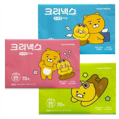 크리넥스 여행용티슈 카카오 70매 1개